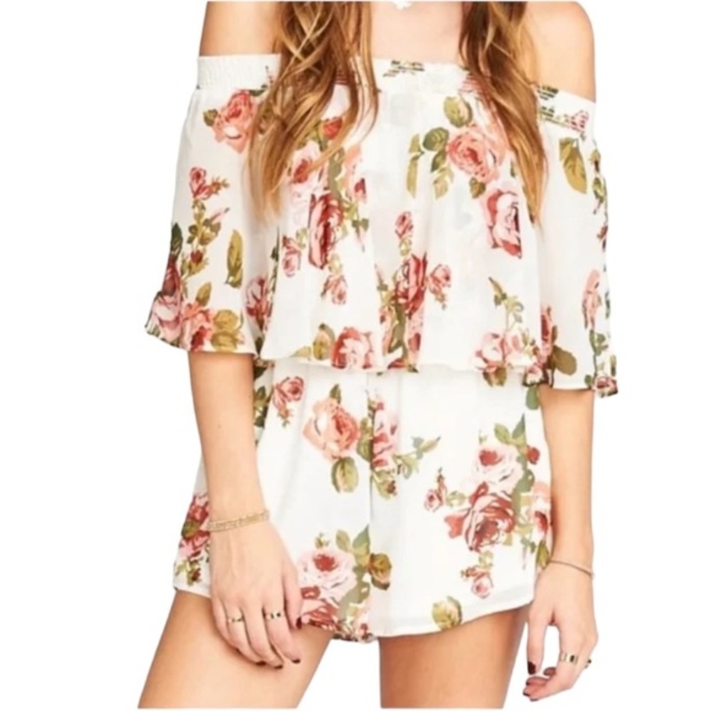 Show Me Your MuMu White Floral Off-Shoulder Romper